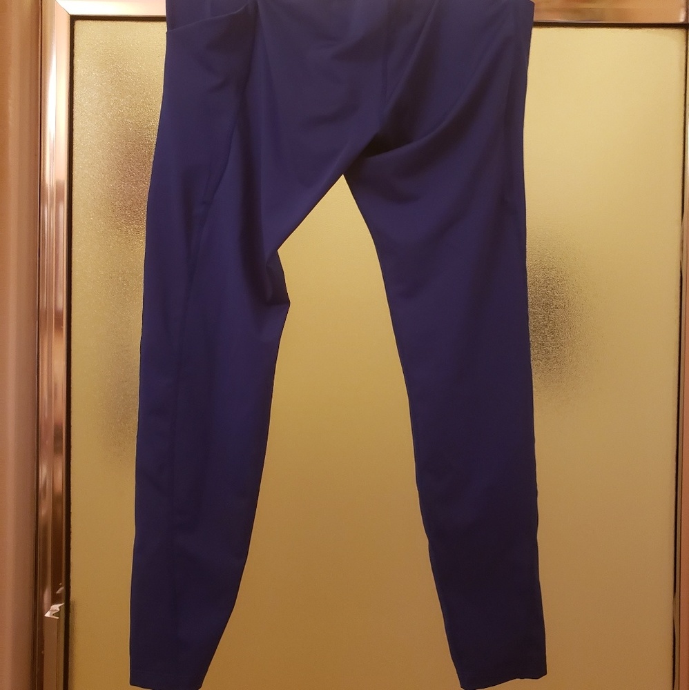 Blue Workout Leggings with Pockets